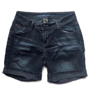 Arizona Jean Co. Dark Blue Wash Denim Shorts Size Girls 16 Regular